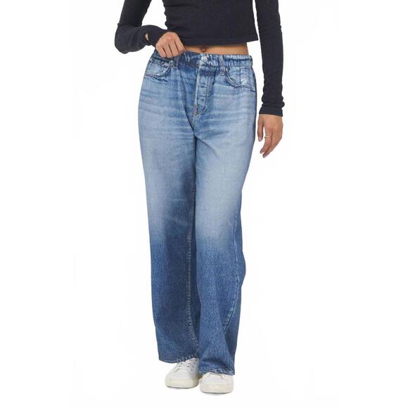 VINTAGE HAVANA Pants - NEW VINTAGE HAVANA fleece wide leg pant in denim